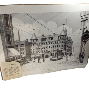 Hotel Racine Stan Feiker Numbered Print Wisconsin Main & 6Th St Inn on the Lake